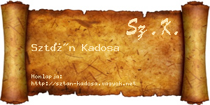 Sztán Kadosa névjegykártya