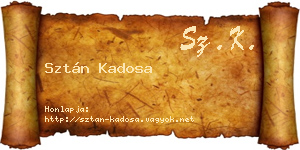 Sztán Kadosa névjegykártya